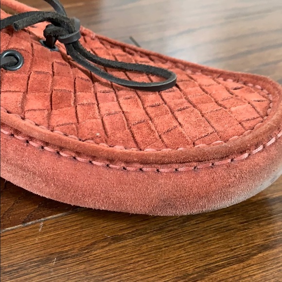 Bottega Veneta red suede woven loafers main image 5